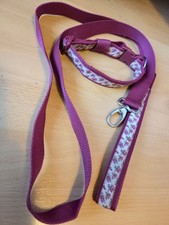 Wunderschönes, pinkes Set aus Leine und Halsband, wie neu