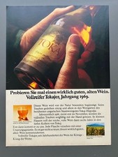 Vollreifer Tokajer Wein Ungarn Tokai Hegyalja 1977 Vintage Ad Werbung Reklame