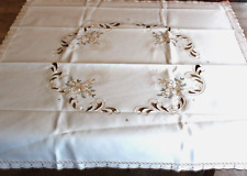 SANDER Tischdecke Mitteldecke Weihnachten  Kerze Stickmotiv  80 x 80 cm   (W32)