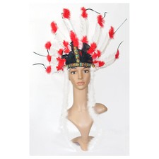 INDIANER KOPFSCHMUCK / Karneval Häuptling Federn Federkopfschmuck Kostüm Zubehör