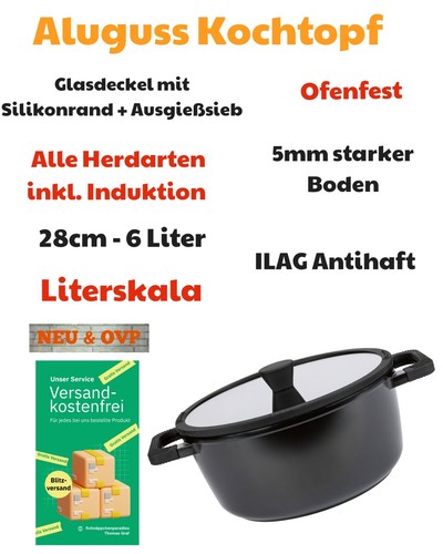 Aluguss kochtopf 28cm - aluguss, 6l