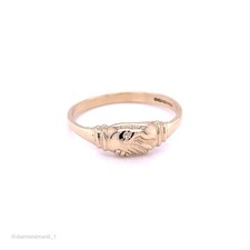 9 kt Gelbgold Claddagh Ring (Fede) Stil Freundschaft - klein gepunzt