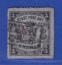 Bremen 1864 Wappen 3 Grote Mi.-Nr. 6x mit Kasten-O BREMEN Altprüfung Max THIER