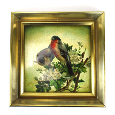 Antikes Porzellan Wandbild Vogeldekor DOMPFAFFEN D.R.G.M Rosenthal? 30,7cm