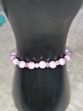 Women Purple Jades And Glass Beads Bracelet