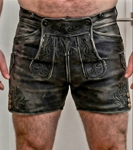 Kurze antike hirschlederhose - kurze,