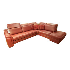 Hukla Ecksofa IL 4052 Leder Credo Barolo Rot mit motorischen Funktionen