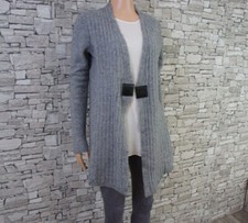 ADRIENNE VITTADINI DAMEN YAK WOLLE FEST FREIZEIT STRICKJACKE ÜBERWURF GRAU 38