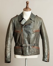 Vintage 40er Jahre Haelson Motorrad Lederjacke - Small (38-40)