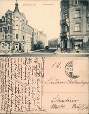 Ansichtskarte Limbach-Limbach-Oberfrohna Königsstrasse, Geschäfte 1919