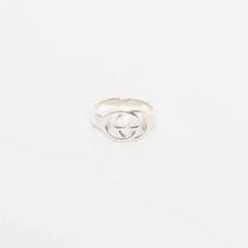 PRE-LOVED Gucci Interlocking G Ring 925 Silber Größe 61 mit Originalbox / Staubb