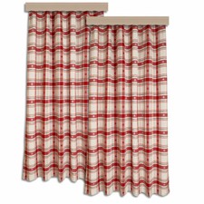 Dekoschals Fanni rot kariert 2er Set mit Reihband Landhausdeko Gardine 6 Höhen