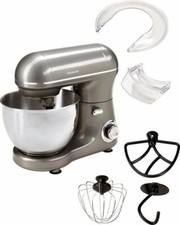 Hanseatic Küchenmaschine 439232 600 W, 4 Liter Schüssel Grau mit Zubehör - NEU