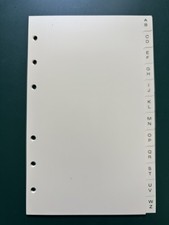 Ringbuch - Register- Alphabet  A-Z / 95 x 150 mm / 6 Löcher / gelb - Vintage