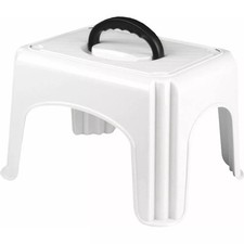 Trittschemel Tritthocker Fussbank mit Griff Kunststoff