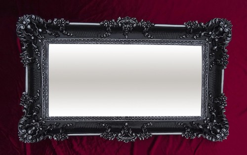 Wandspiegel schwarz 96x57 - schwarz,