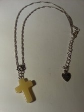 Auktion: Kreuzanhänger Carnit Orange, Natur-Edelstein mit Silber Kette