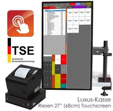 LUXUS TSE KASSE 27" 68cm TOUCHSCREEN MONITOR POS PC SSD WINDOWS 11 GASTRO KA21