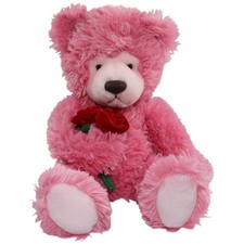 Russ Berrie Rosa Bär Charlotte mit Rosen Kuscheltier 30cm Gebraucht Bär