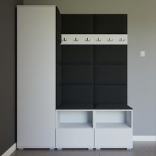 Garderoben-Set Nela II Flurgarderobe Hochschrank Garderobenpaneel Schuhschrank