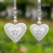 Fensterdeko Herz weiß mit