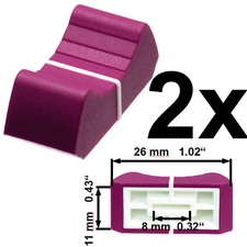 Sifam 2 Faderknopf MAGENTA 8mm Fadercaps Faderkappen Caps  Mischpulte Mixer