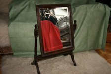 Stand-Kippspiegel Schminkspiegel antik Mahagoni Kommodenspiegel