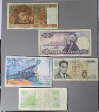 5x Banknoten 2x Frankr.-1x