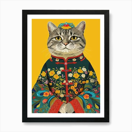 Katze kimono druck bunte - kimono,