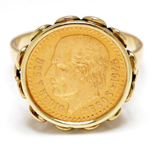 Münzring 14 Karat 585 Gold +