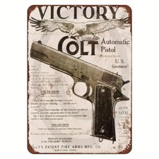 Blechschild Werbeschild Colt Pistole 20x30cm Retro Vintage TE242