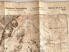 Deutsche Heereskarte "Bagni" Italien, Maße: 49 x 53 cm, datiert: 1944, stark geb