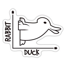 Rabbit Duck Hase Ente Diagramm Lustig Aufkleber Sticker, max. 10 x 10 cm