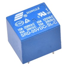 Miniatur Print Relais 5V 1-Wechsler 1xUM 10A 250V Songle SRD-05VDC-SL-C Relay