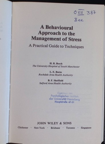 Behavioral approach the - a,