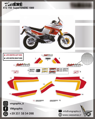 Aufkleber xtz 750 supertenere - aufkleber,