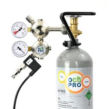 OCOPRO Doppelkammer CO2 Druckminderer mit Magnetventil & Rückschlagventil