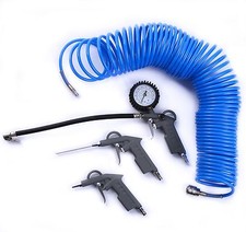 SET Kompressor 4 tlg Druckluftschlauch Ausblaspistole Reifenfüllpistole Schlauch