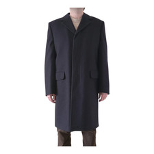 Vintage Herren Wollmantel Navy