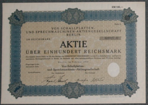 Vox schallplatten und - vox-schallplatten-,