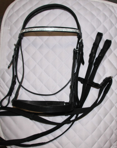Strass leder ponytrense - ",