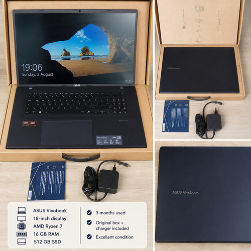 Asus vivobook laptop - asus, 18"