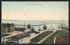 Lemmer, Sluis en haven, Ansichtskarte 1908 