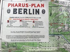 Großer Pharus-Plan Berlin um 1930, 88 x 80 cm, Stadtplan