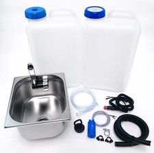 12V Camping Spüle Bausatz mit 19L Kanister Spülbecken Waschbecken Set Wohnmobil 