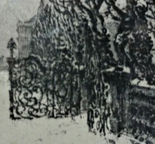 Luigi KASIMIR,1881-1962 signiert + num Radierung mit Widmung 1938: SCHLOßALLEE