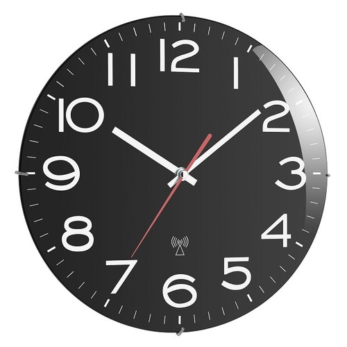 Analoge funk wanduhr - funk-wanduhr, echtglas