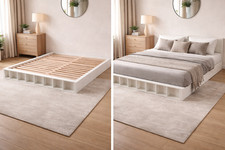 Bett 160x200 cm Weiß Holz