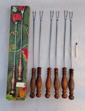 Vintage WMF Burgund Fonduegabeln mit Nummern Fondue Gabeln Holzgriff Oktoberfest