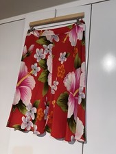 STRENESSE Rock Seide Rot Blumen Gr.36 Edel